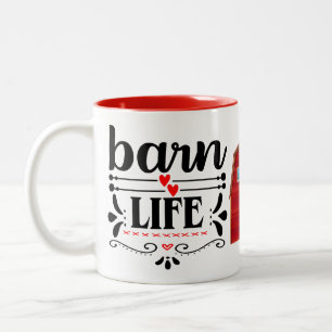 Funny Farmer Barn Horse Cow Chicken Country Farm Two-Tone Coffee Mug