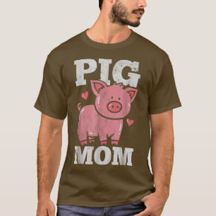 Funny Farmer Design Pig Mum T-Shirt