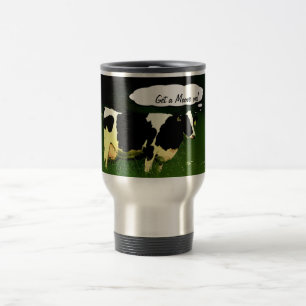 Funny Farmer Get a MOOve on! Travel Mug