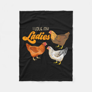 Funny Farmer Gift - I Love My Ladies Chicken Fleece Blanket