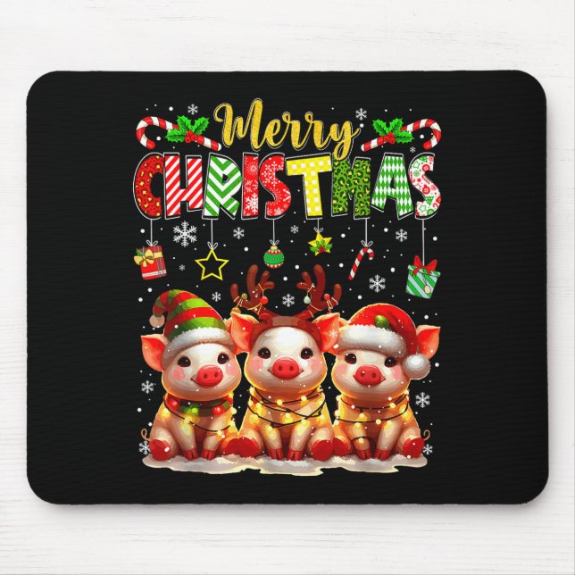Funny Farmer Merry Christmas Reindeer Santa Gs Fam Mouse Mat (Front)