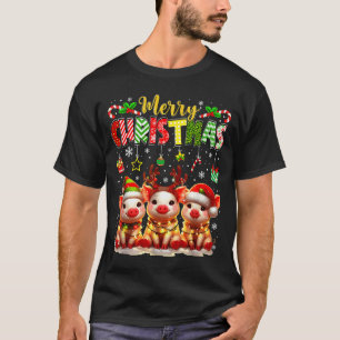 Funny Farmer Merry Christmas Reindeer Santa Gs Fam T-Shirt