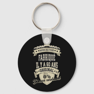 Funny Farmer Tractor Birthday 60 Years Old Quotes Key Ring