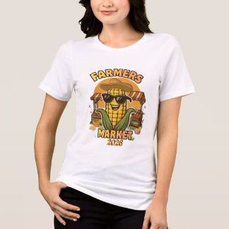 Funny Farmers Market Corn Character Sunglasses  Tri-Blend Shirt