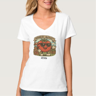 Funny Farmers Market Tomato Character T-Shirt