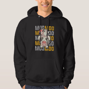 Funny Farming Cow Lover Farm Animal Moo Farmer Cut Hoodie