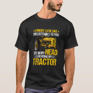 Funny Farming Quote Easily Distracted By Tractor T-Shirt