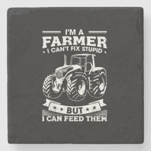 Funny Farming Tractor I'm A Farmer I Feed People Stone Coaster