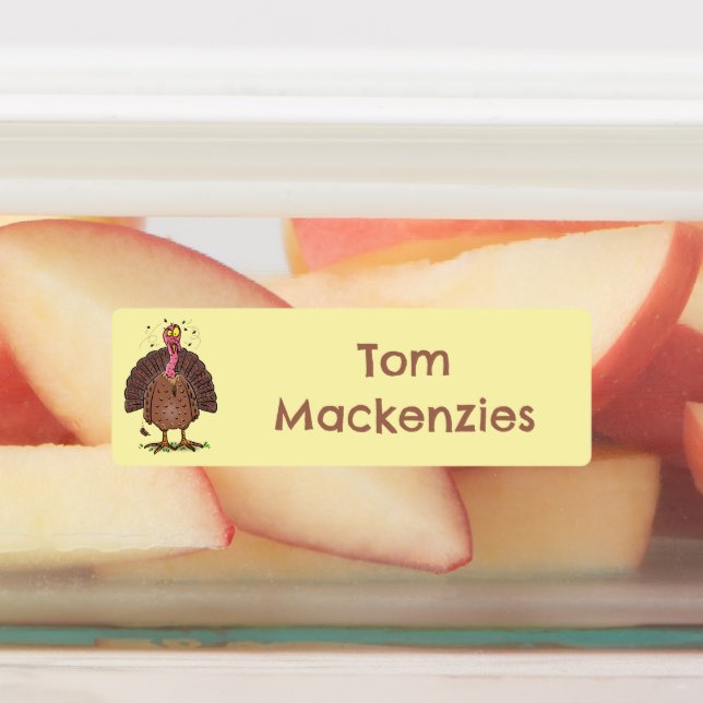 Funny farmyard turkey cartoon personalised (Affixed)