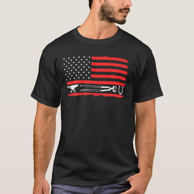 Funny Farrier Gift For Men Cool Farrier Tools Amer T-Shirt (Front)