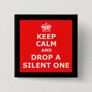Funny fart 15 cm square badge