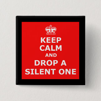 Funny fart 15 cm square badge