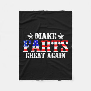 Funny Fart Humour Make Farts Great Again Quote Fleece Blanket