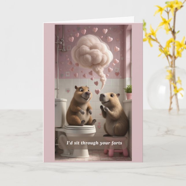 Funny Fart Valentine's Day Holiday Card (Yellow Flower)