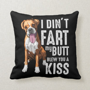 Funny Farting Boxer Dog Lover Joke Cushion