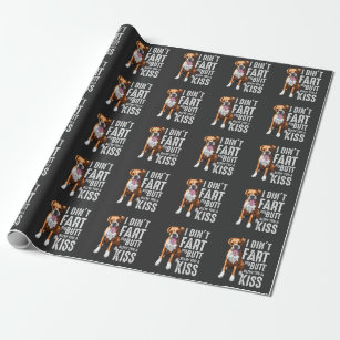 Funny Farting Boxer Dog Lover Joke Wrapping Paper