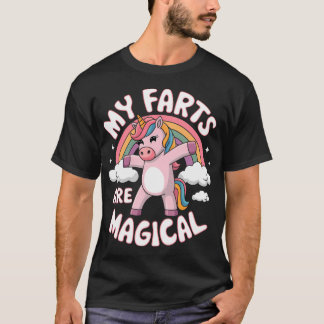 Funny Farting My Farts Are Magical Pink Unicorn T-Shirt