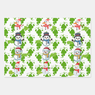 Funny Farting Snowmen Christmas Wrapping Paper Sheet