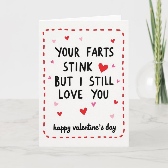 Funny Farts Stink Valentines Love Card (Front)