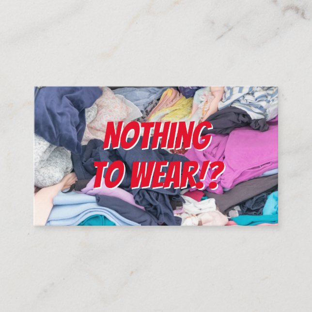 Funny fashion advisor and funny outfitters closet  business card (Front)