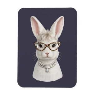 Funny Fashion Bunny with Leopard Glasses Magnet