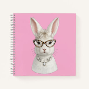 Funny Fashion Bunny with Leopard Glasses Notebook