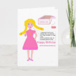 Funny fashion doll,Girls birthday card<br><div class="desc">A stern looking,  fashionable doll,  telling girl to do what she's told,  and have a good time. The doll would also like her hair fixing.Add name and age to front,  meassage inside.</div>