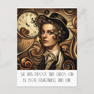 Funny Fashion Steampunk Postcard