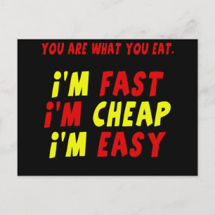 Funny Fast Cheap Easy T-shirts Gifts Postcard