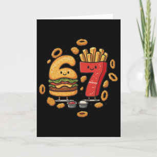 Funny Fast Food 67 Burger Fries Chicken Nugget Six Card