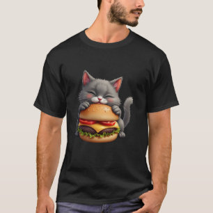 Funny Fast Food Cat Burger Lover Cute Cats Cheeseb T-Shirt