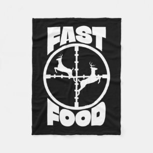 Funny Fast Food Deer Hunting Gift For Hunter Men B Fleece Blanket