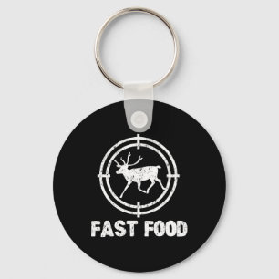 Funny Fast Food Deer Hunting Hunter Gift Key Ring