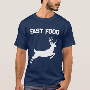 Funny Fast Food Leaping Deer Hunting T-Shirt
