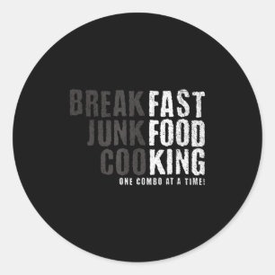 Funny Fast Food Lovers Gift For Foodie Fans And Ad Classic Round Sticker