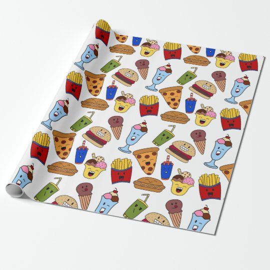 Funny Fast Food Wrapping Paper Zazzle.co.uk