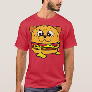 Funny Fastfood Burger Cat Kitten Kitty Cheeseburge T-Shirt