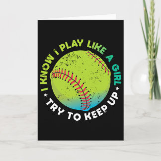 Funny Fastpitch Pitcher Softll Game Gift For Women Card