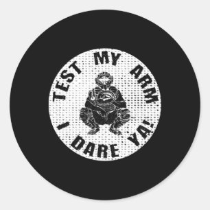Funny Fastpitch Softll Catcher Classic Round Sticker