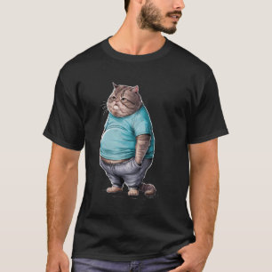 Funny Fat Cat Art Design Fat Kitten Cat Lover T-Shirt