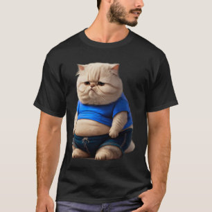 Funny Fat Cat Art Design Fat Kitten Cat Lover T-Shirt
