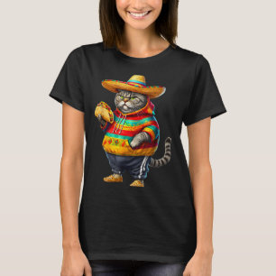 Funny fat cat cinco de mayo fat kitten cat with T-Shirt