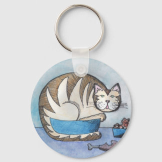 Funny Fat Cat Custom Key Chain