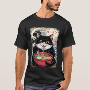 Funny Fat Cat Eating Shoyu Ramen tonkotsu Lover No T-Shirt