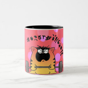 Funny Fat Cat Mug   Funny Fat Cat Lift Weight Mug