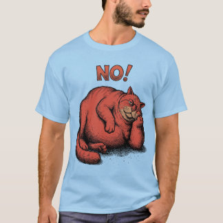 Funny Fat Cat "NO!" Anti-Social T-Shirt