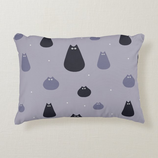 Funny Fat Cats grey Throw Pillow (Front)