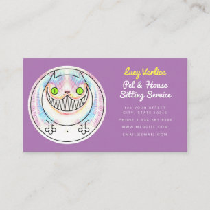 Funny Fat Cheshire Cat Pet Sitting Business Card