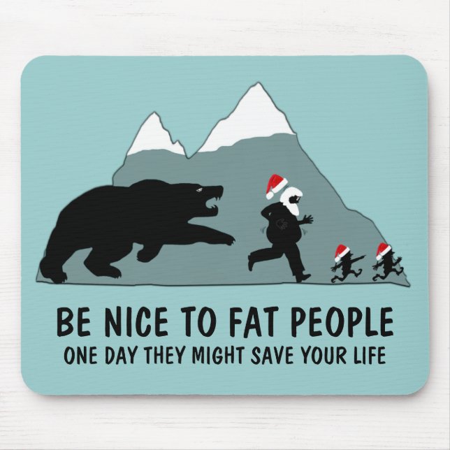 Funny fat joke mouse mat (Front)