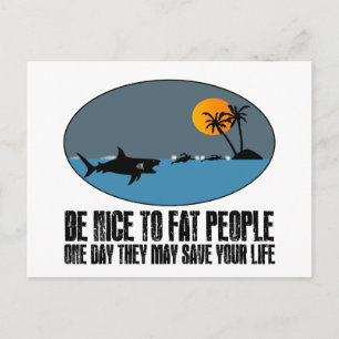 Funny fat joke postcard